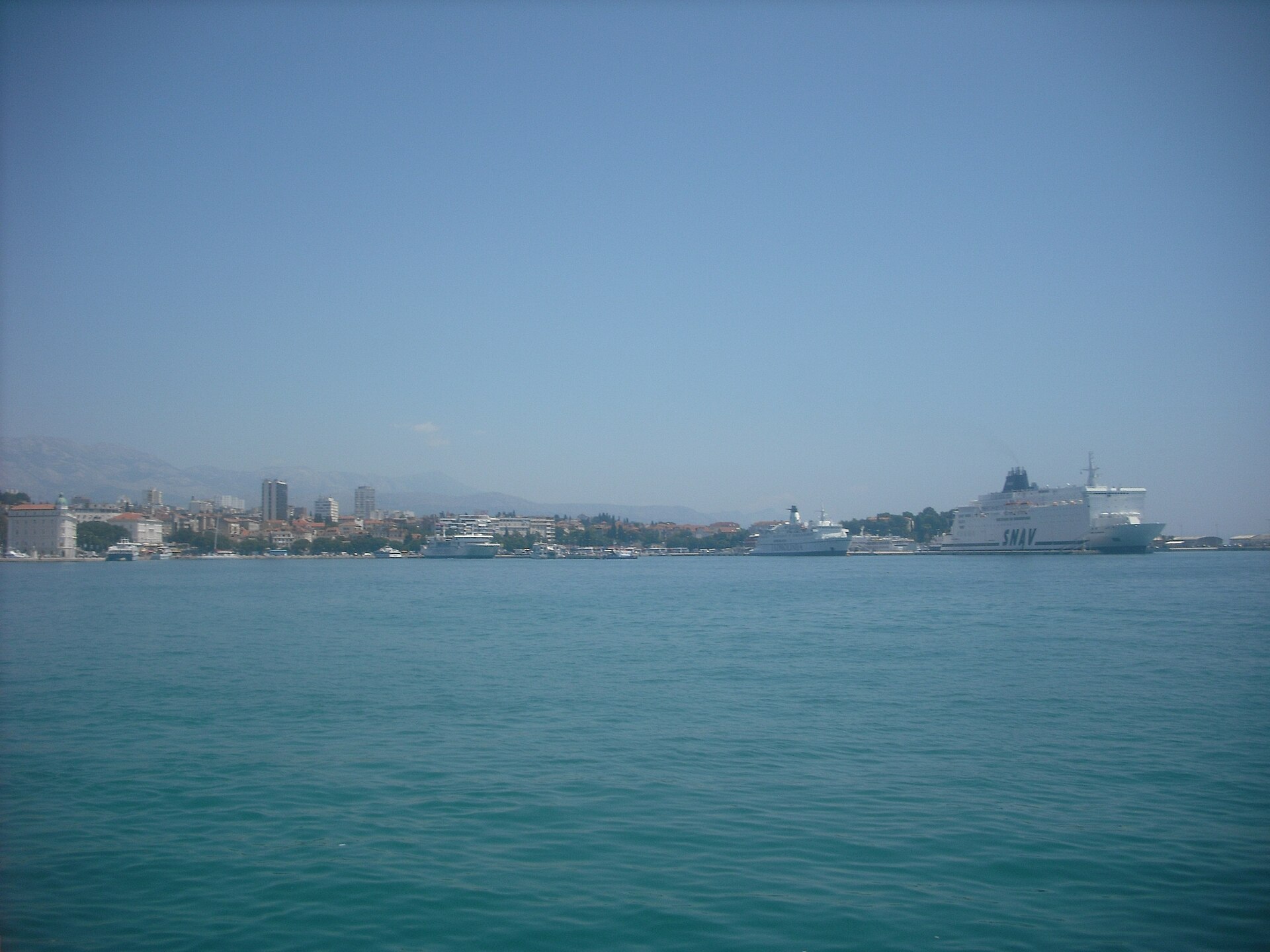 Harbor and passenger ships at the Port of Split on Croatia's Adriatic coast