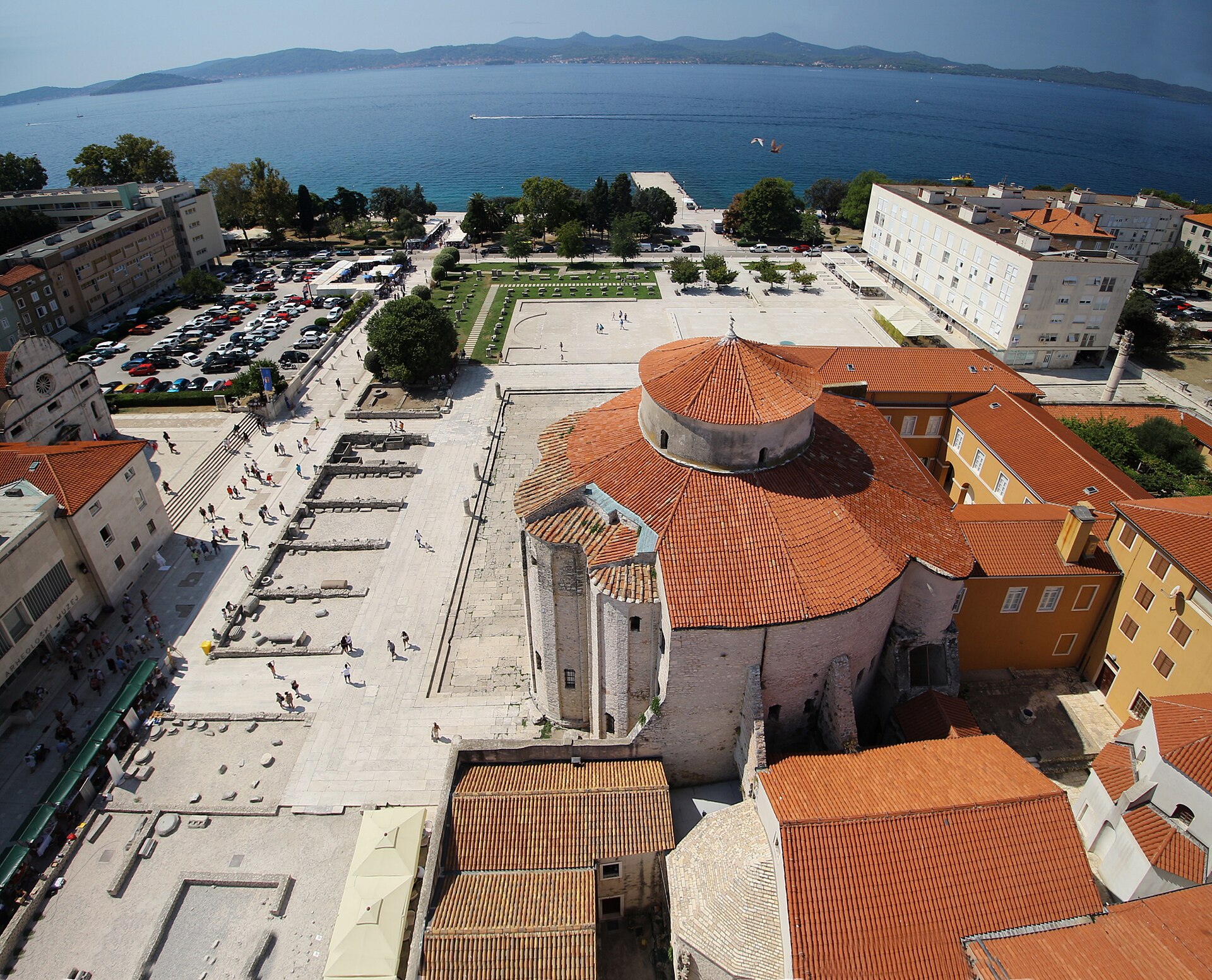 Church of St. Donatus and the Roman Forum in Zadar's historic center