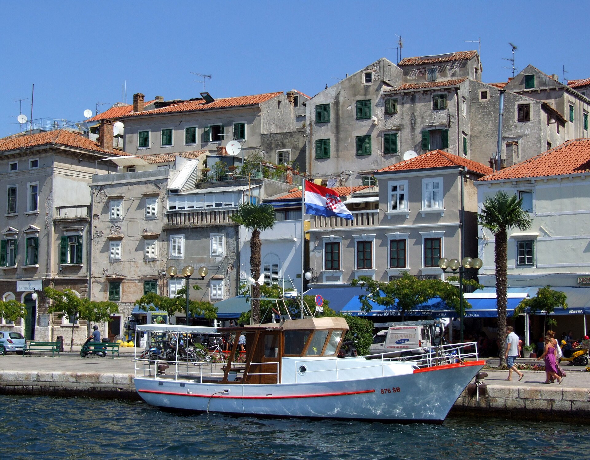 Šibenik harbor and passenger waterfront on Croatia's central Adriatic coast